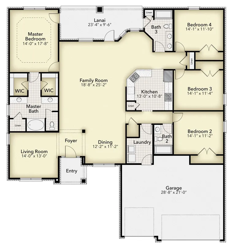 The Adams Homes | 2502 Floorplan Featuring 4 Bed/3 Bath | Adams Homes
