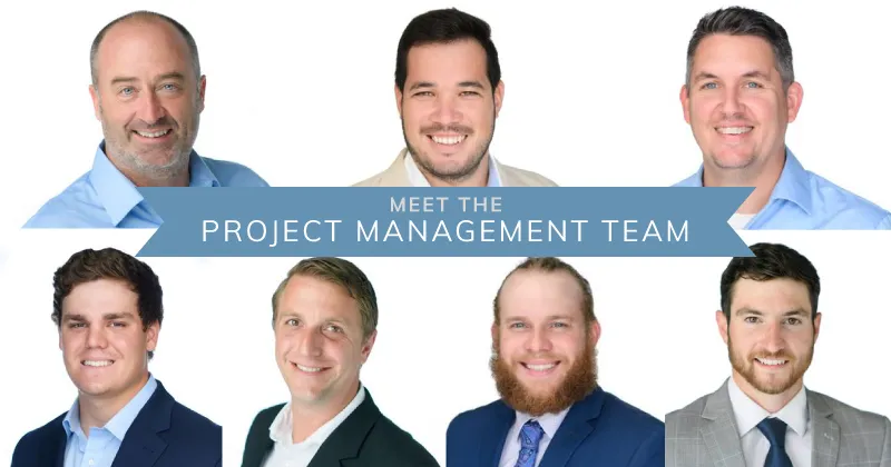 A collage of 7 of the Alvarez Project Management team