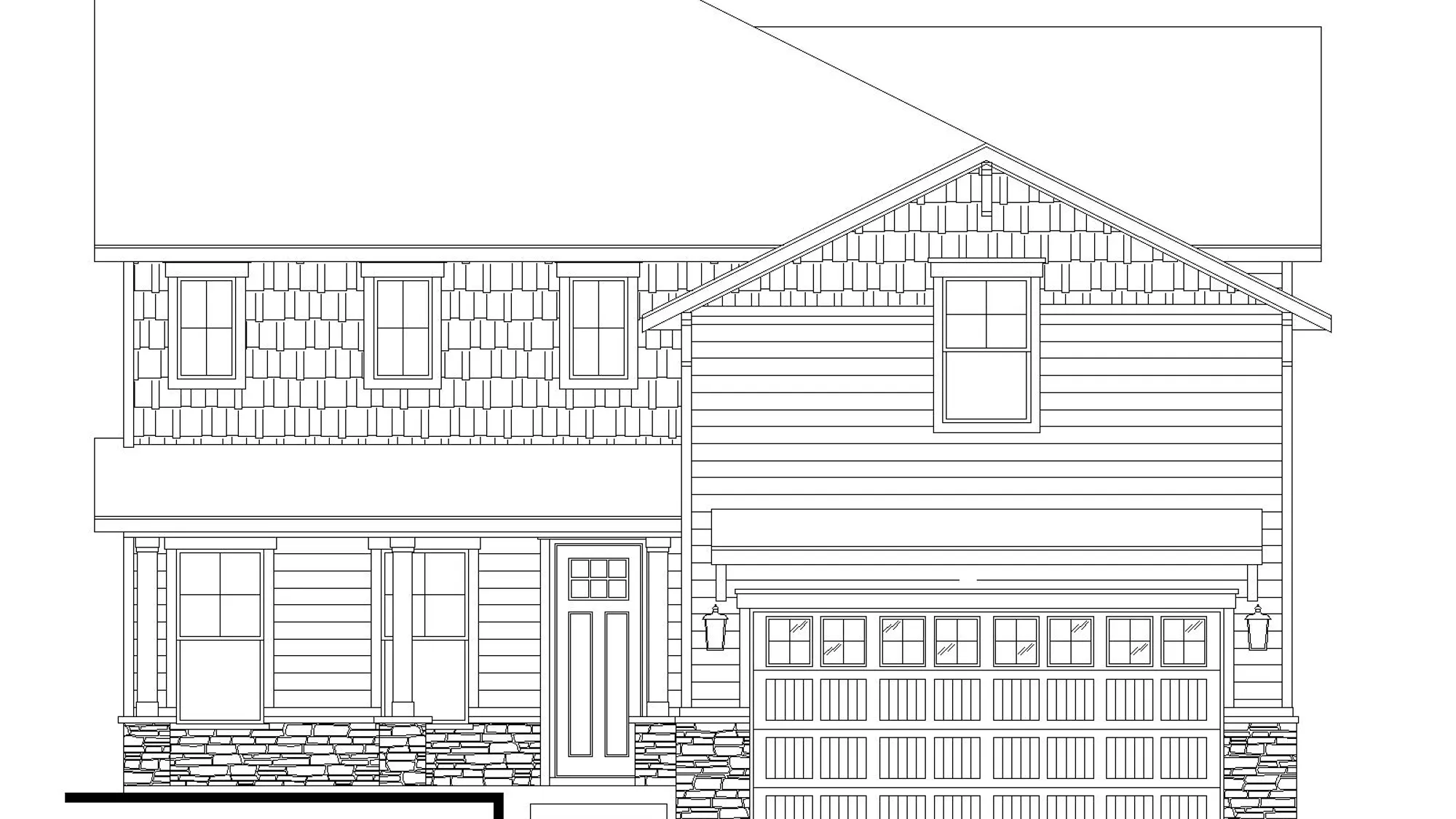Plan C426 Elevation A with Manufactured Stone