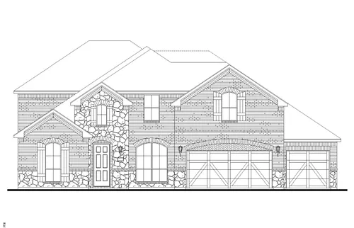 176 Shoreview Elevation A w/ Stone (3-car)