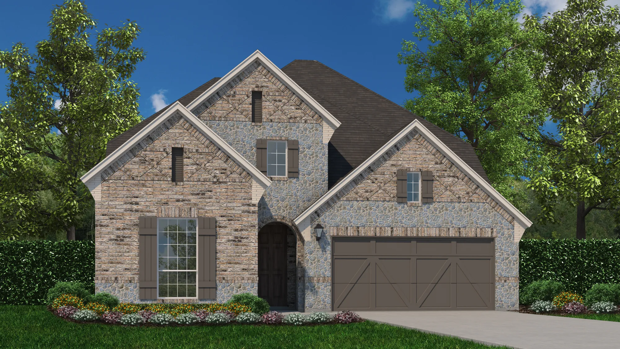 Plan 1156 Elevation C with Stone