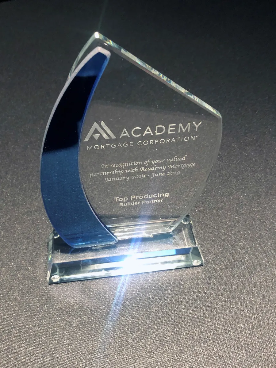 Academy Mortgage names American Legend “Top Producing Builder Partner”