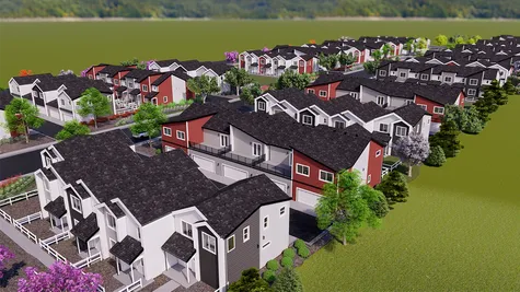Rendering of Aerial shot of townhome community