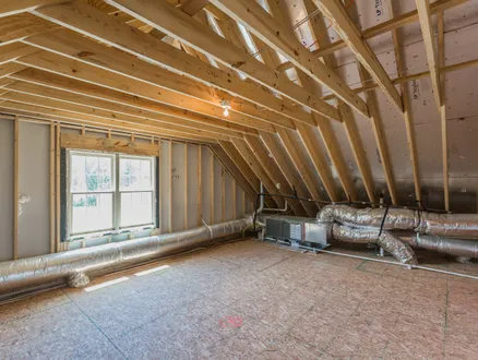 attic in a new custom home by boone homes