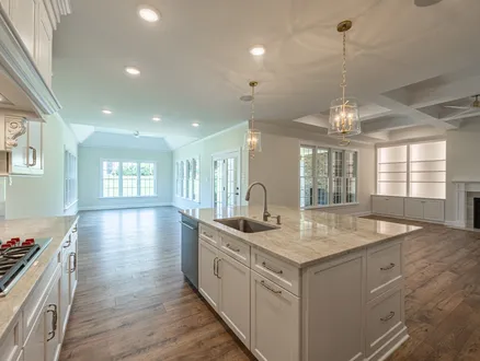 kitchen in a new custom home by boone homes in goochland va