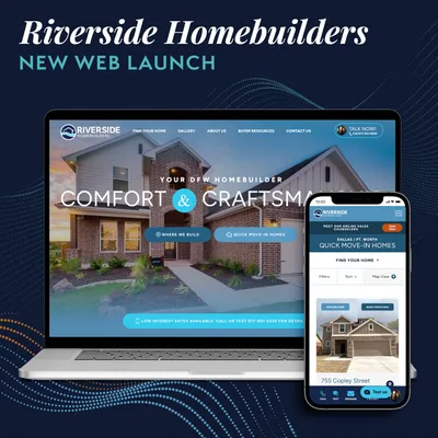 Riverside Homebuilders Website on Laptop and iPhone