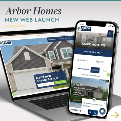 Arbor Homes Website on Laptop and iPhone