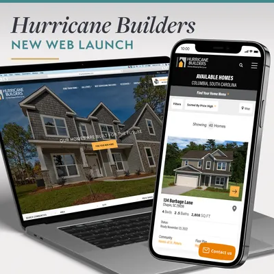 Hurricane Builders Web Launch on a laptop and iPhone