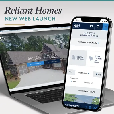 Reliant Homes Web Launch on a Laptop and iPhone