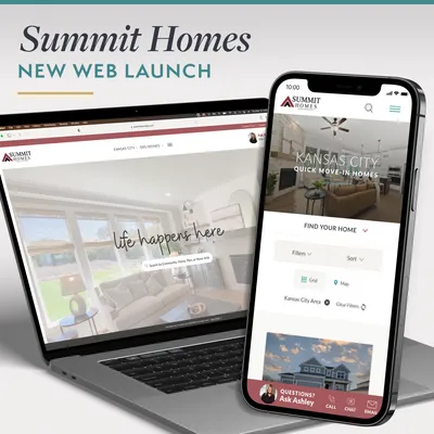 Summit Homes Web Launch on laptop and iPhone
