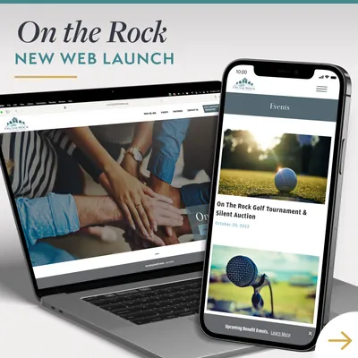 On the Rock Website on Laptop and iPhone