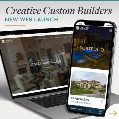 Creative Custom Builders Website on Laptop and iPhone