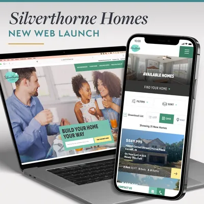 Silverthorne Homes Web Launch on laptop and iPhone