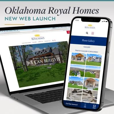 Oklahoma Royal Homes Web Launch on a laptop and iPhone