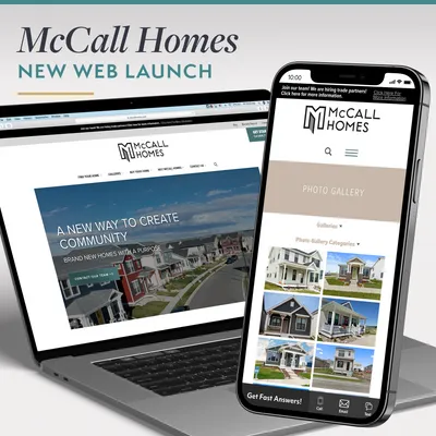 McCall Homes Web Launch on a Laptop and iPhone