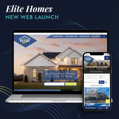 Elite Homes Website on Laptop and iPhone