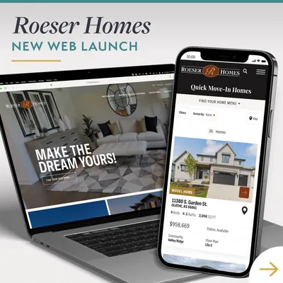 Roeser Homes Website on Laptop and iPhone