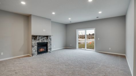 Fireplace in the Family Room with Walkout