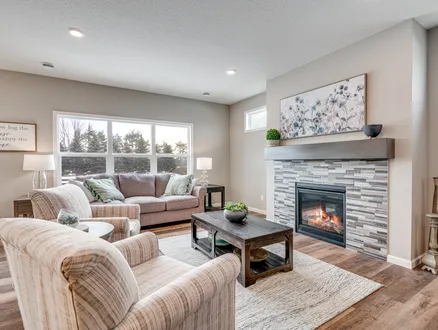 Cozy Living Area With Gas Fireplace