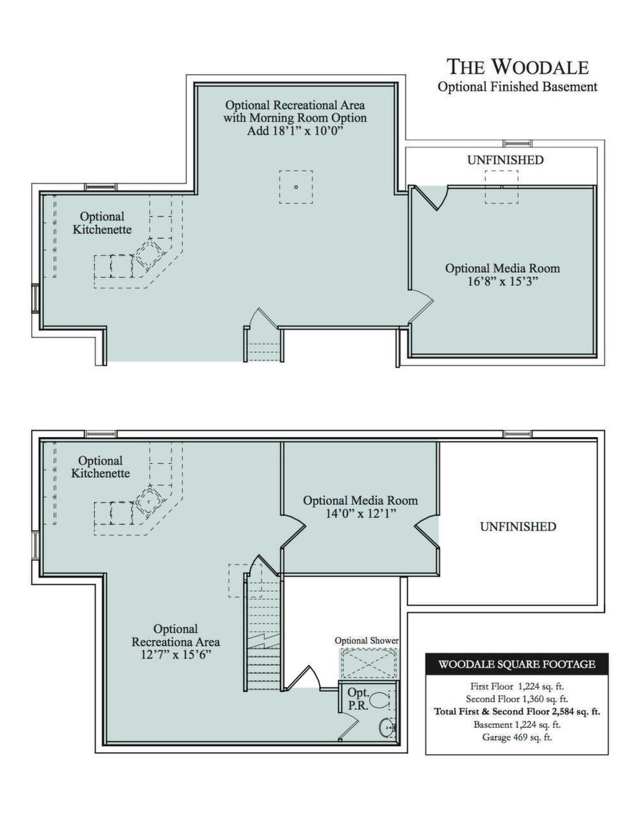 Woodale Optional Finished Basement Floor Plan