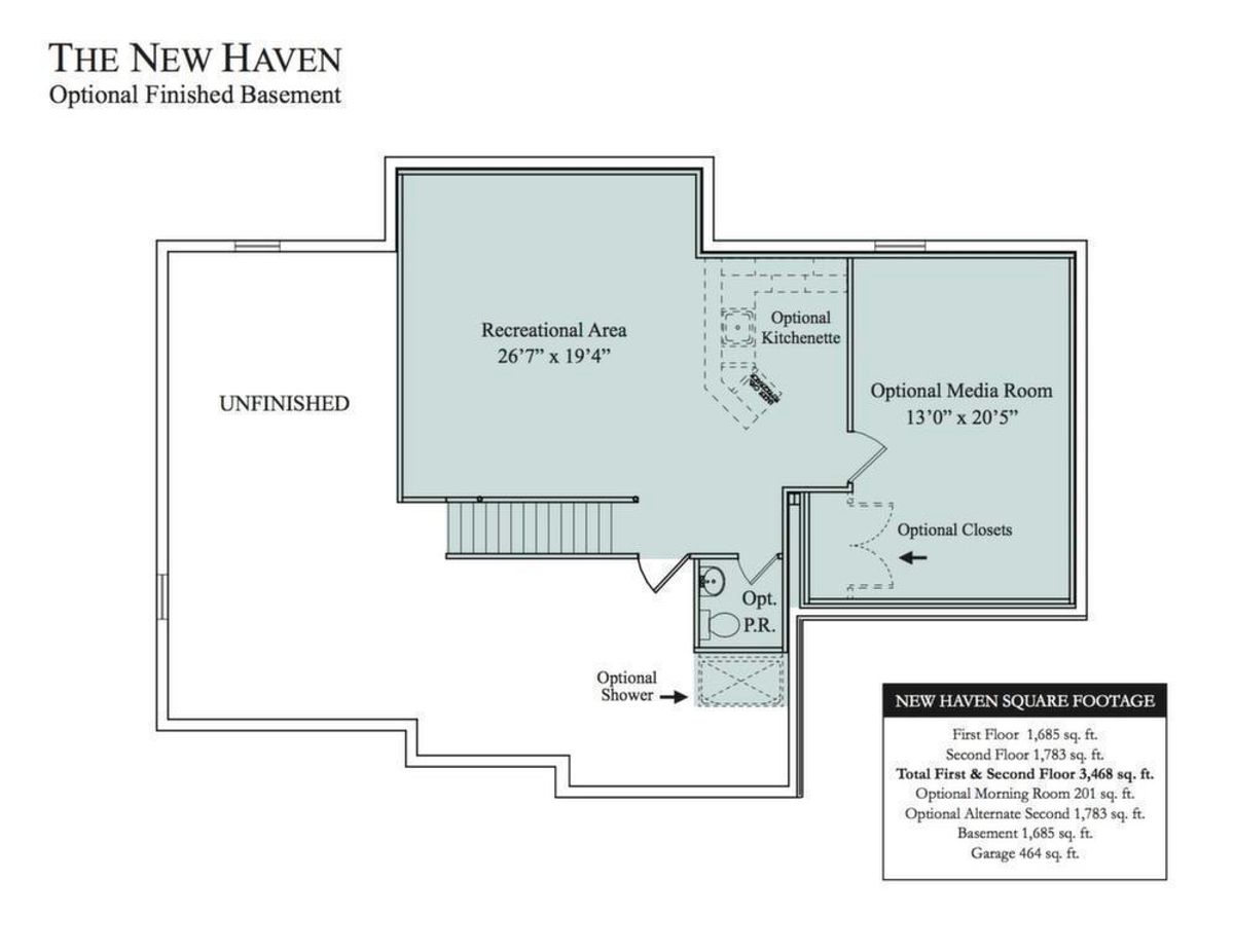 New Haven Finished Basement Floor Plan