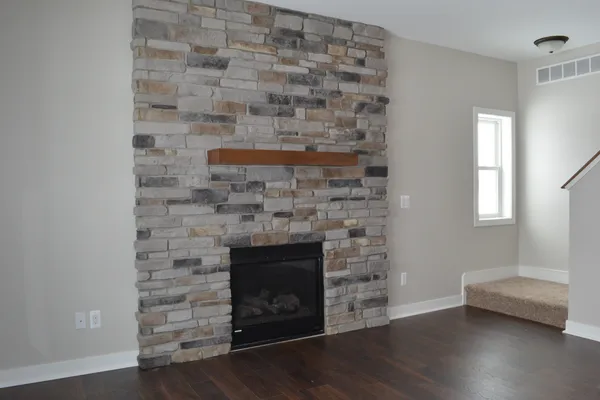 Living Room Brick Fireplace