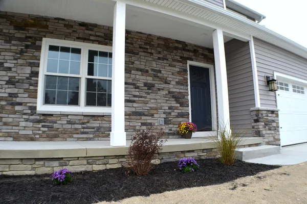 Front porch with beautiful stone detail