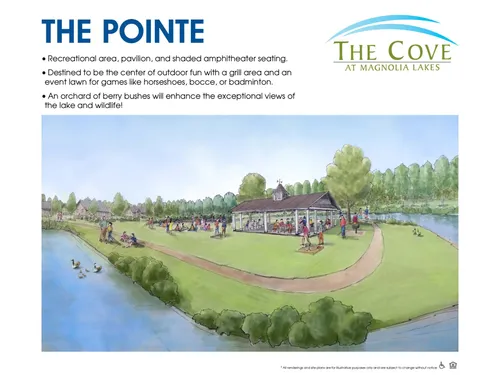 The Cove at Magnolia Lakes Pointe Rendering recreational area pavilion on the lake