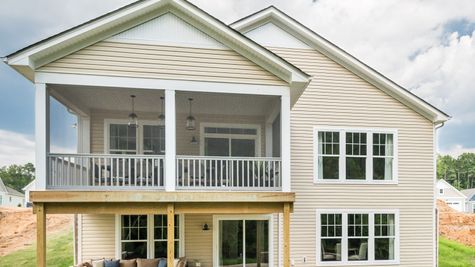 Rear elevation patio and porch of Washington II by Cornerstone Homes