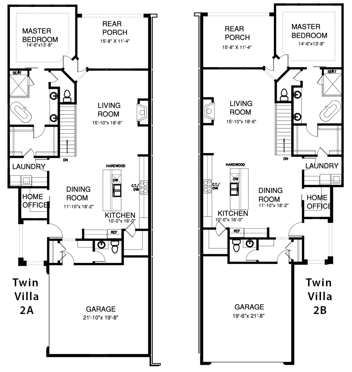 Eagleton Twin Villa - Main Floor  ©Don Julian Builders