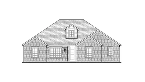 Drawing of front view of the Aubrey plan elevation A