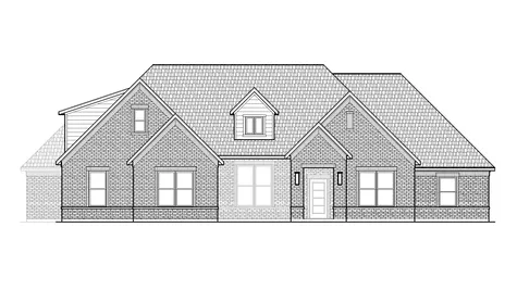 Drawing of front view of the Greyson plan elevation A