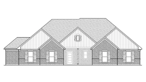 Drawing of front view of the Hudson plan elevation B