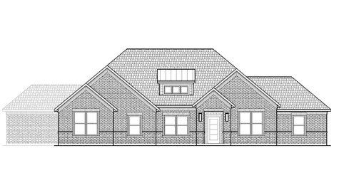 Drawing of front view of the Jackson plan elevation A
