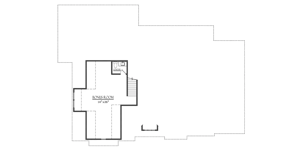 Drawing of the architectural floor plan for the upper level of the Greyson