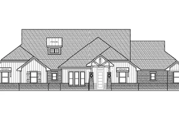 Front elevation drawing of the Harper Plan