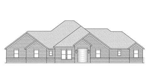 Drawing of front view of the Harper plan elevation A