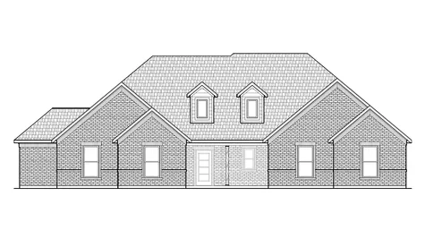Drawing of front view of the Hudson plan elevation A