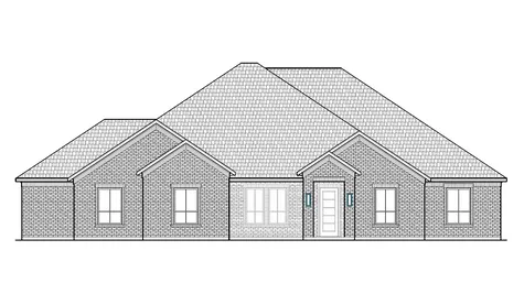 Drawing of front view of the Hunter plan elevation C