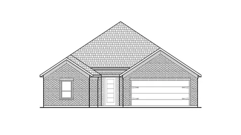 Drawing of front view of the Granger plan elevation A