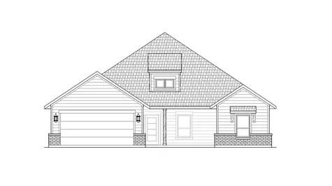Drawing of front view of the Carter plan elevation C