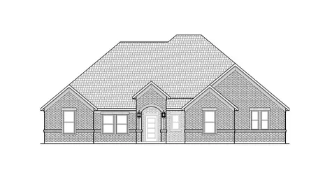 Drawing of front view of the Bennett plan elevation A