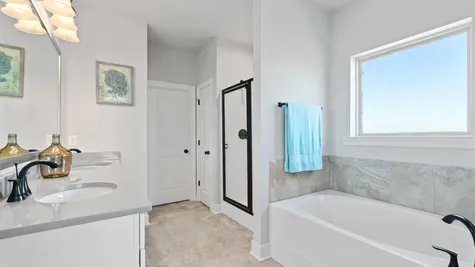 Model Home Master Bathroom - DSLD Homes in Lake Charles - The Cove at Morganfield