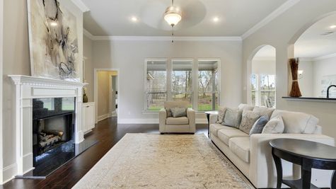 Living Room with Decor - Northern Oaks - DSLD Homes Pass Christian