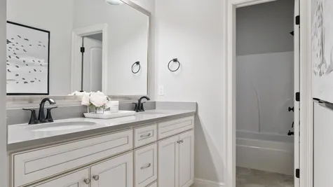 Model Home Guest Bathroom - DSLD Homes in Lake Charles - The Cove at Morganfield