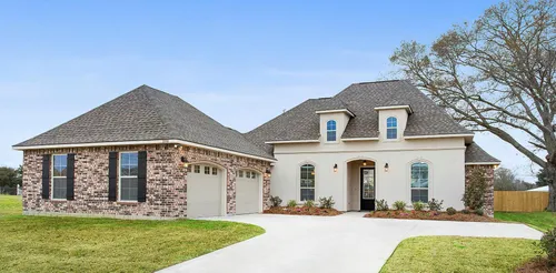 The Estates at Moss Bluff - Model Home Exterior - DSLD Homes - Sycamore II A - Lafayette, LA