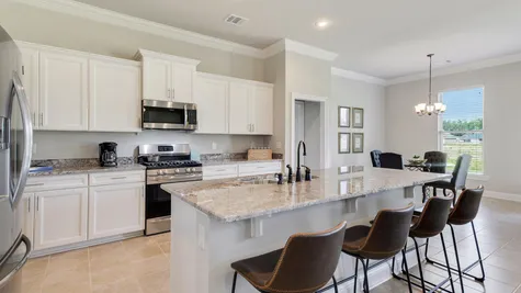 White Kitchen with Stainless Steel Appliances - Nickens Lake- DSLD Homes Denham Springs
