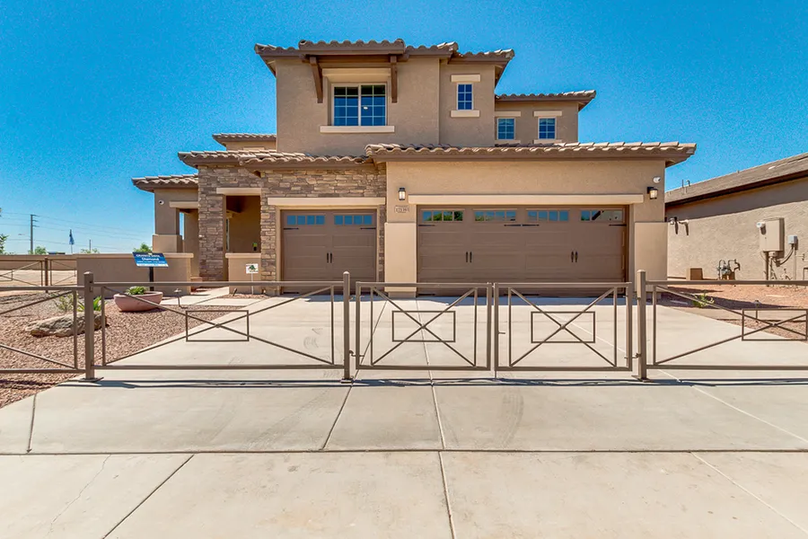 front exterior of a new home in waddell az  by elliott homes