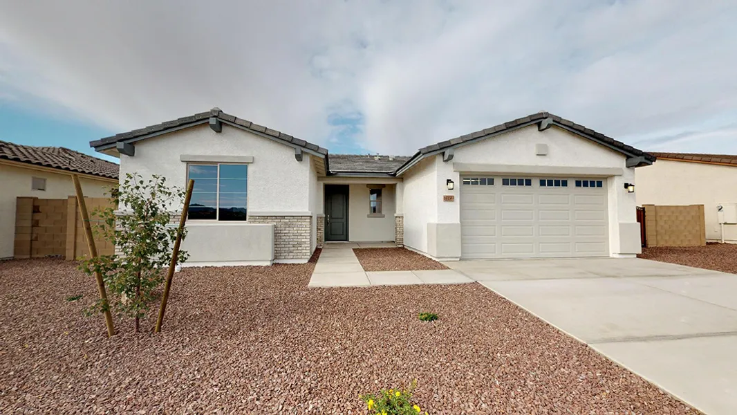 front exterior view of a new home in waddell az  by elliott homes