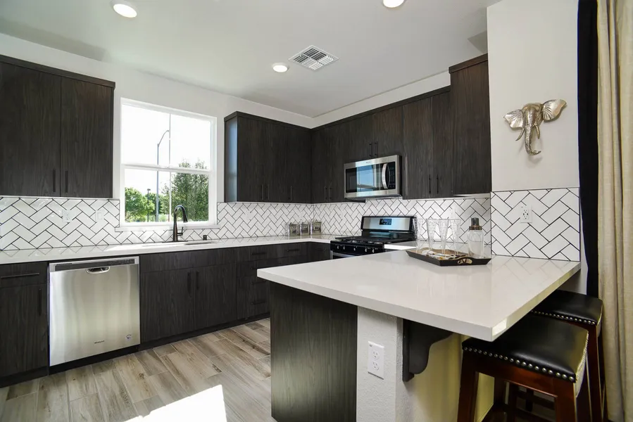 modern kitchen in new home in roseville ca